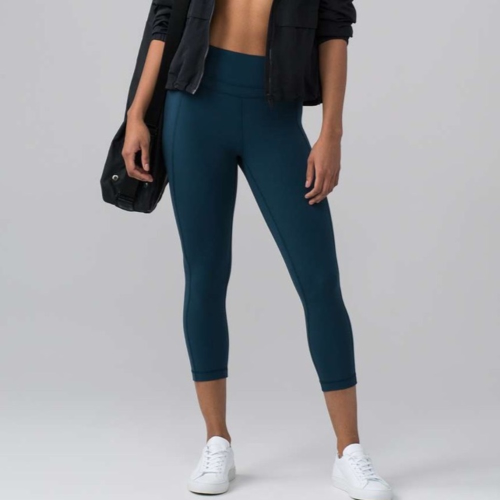 Lululemon Pushing Limits Crop Nulu 21" Jaded